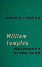 Front cover of William Temple's philosophy of religion by Owen Thomas