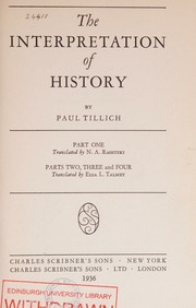 Front cover of The interpretation of history by Paul Tillich