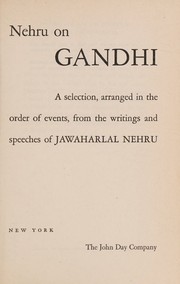 Cover of Nehru on Gandhi by Jawaharlal Nehru