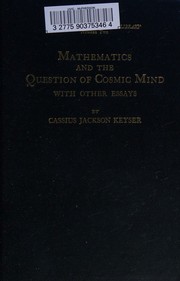 Front cover of Mathematics and the question of cosmic mind by Cassius Jackson Keyser