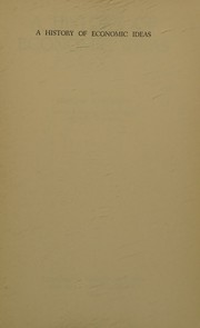 Front cover of A history of economic ideas by Edmund Whittaker