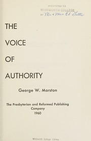 Front cover of The voice of authority by George W. Marston
