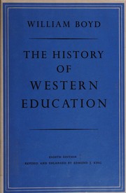 Cover of The history of western education by Boyd, William