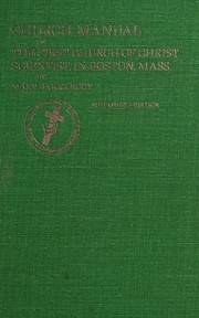 Front cover of Manual of the Mother Church by Mary Baker Eddy