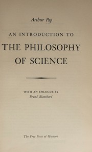 Cover of An introduction to the philosophy of science by Arthur Pap