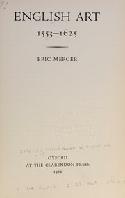 Cover of English art, 1553-1625 by Eric Mercer
