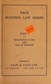 Front cover of Introduction to law, and law of contracts by William Richard White