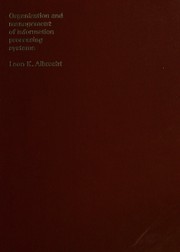 Cover of Organization and management of information processing systems by Leon K. Albrecht