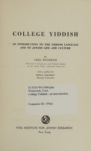Front cover of College Yiddish by Uriel Weinreich