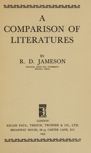 Front cover of A comparison of literatures by R. D. Jameson