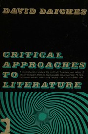 Front cover of Critical approaches to literature by David Daiches