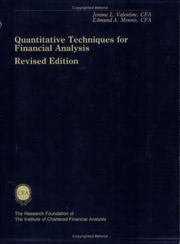 Cover of Quantitative techniques for financial analysis by Jerome L. Valentine