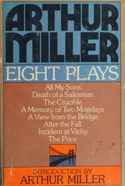 Front cover of Eight Plays (After the Fall / All My Sons / Crucible / Death of a Salesman / Incident at Vichy / Memory of Two Mondays / Price / View From the Bridge) by Arthur Miller