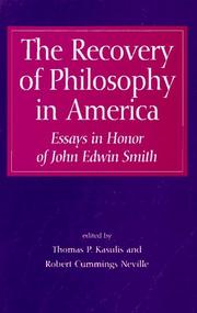Cover of The recovery of philosophy in America by Thomas P. Kasulis
