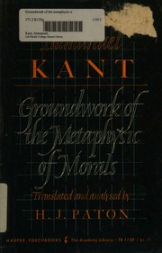 Front cover of Groundwork of the metaphysic of morals by Immanuel Kant
