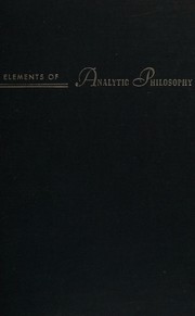 Front cover of Elements of analytic philosophy by Arthur Pap