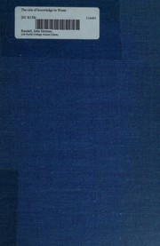 Cover of The role of knowledge in Western religion by John Herman Randall Jr.