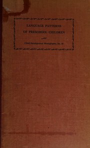 Front cover of Language patterns of preschool children by Mary Shattuck Fisher