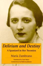 Front cover of Delirio y destino by María Zambrano