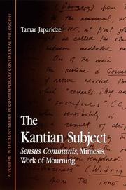 Front cover of The Kantian Subject by Tamar Japaridze