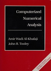 Cover of Computerized numerical analysis by Amir Wadi Al-Khafaji
