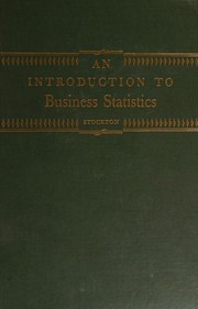 Front cover of An introduction to business statistics by John Robert Stockton