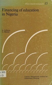 Front cover of Financing of education in Nigeria by Archibald Callaway