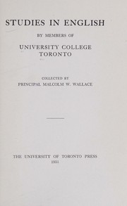 Front cover of Studies in English by Carolyn M. Robbins