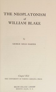 Cover of The neoplatonism of William Blake by George Mills Harper