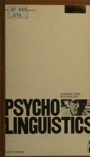 Cover of Psycholinguistics by Judith Greene