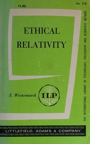 Cover of Ethical relativity by Edward Westermarck