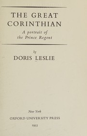 Cover of The great Corinthian by Doris Leslie