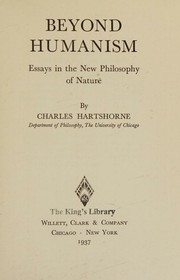 Front cover of Beyond Humanism by Charles Hartshorne