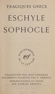 Cover of Tragiques grecs by Aeschylus