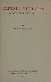 Cover of Captain Nicholas by Hugh Walpole