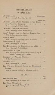 Front cover of Charles Lamb and his Hertfordshire by Reginald Leslie Hine