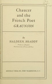 Front cover of Chaucer and the French poet Graunson by Braddy, Haldeen