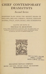 Front cover of Chief contemporary dramatists, second series by Thomas H. Dickinson