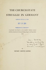 Front cover of The church-state struggle in Germany by Henry Smith Leiper