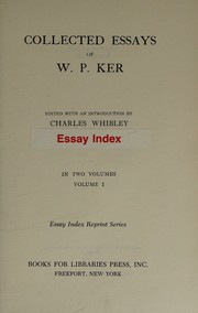 Cover of Collected essays of W.P. Ker by William Paton Ker