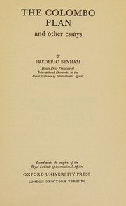 Cover of The Colombo plan, and other essays by Frederic Benham