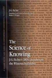 Cover of The Science Of Knowing by Johann Gottlieb Fichte
