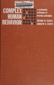 Cover of Complex human behavior by Arthur W. Staats