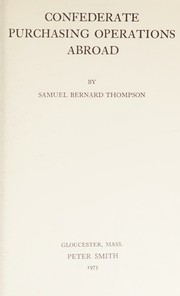 Cover of Confederate purchasing operations abroad by Samuel Bernard Thompson