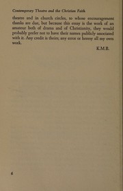 Cover of Contemporary theatre and the Christian faith by Kathleen Mary Baxter