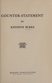 Cover of Counter-statement by Kenneth Burke