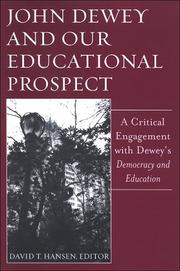Cover of John Dewey And Our Educational Prospect by David T. Hansen