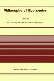 Front cover of Philosophy of economics by Balzer, Wolfgang