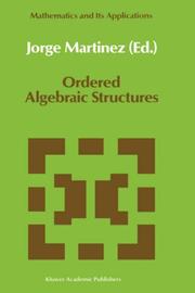 Cover of Ordered Algebraic Structures by Jorge Martínez