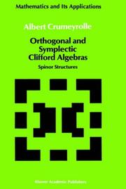Front cover of Orthogonal and symplectic Clifford algebras by A. Crumeyrolle